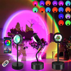Bluetooth intelligent sunset projector sun projector remote LED Night Light app for room decoration photography gifts