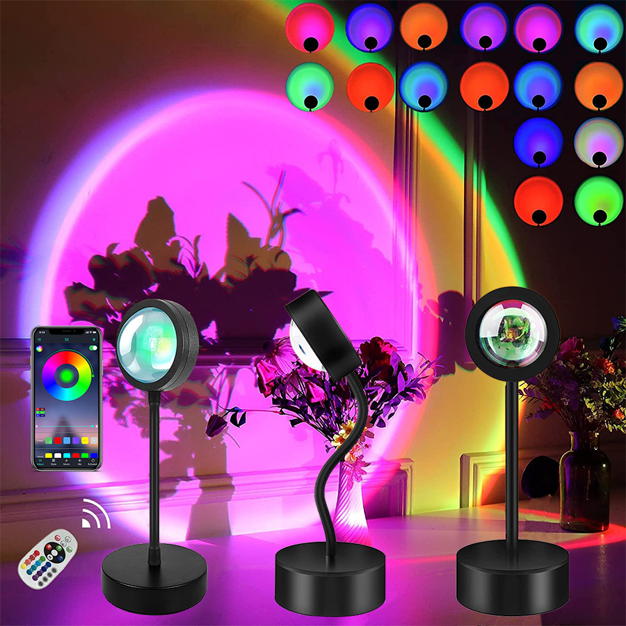Bluetooth intelligent sunset projector sun projector remote LED Night Light app for room decoration photography gifts