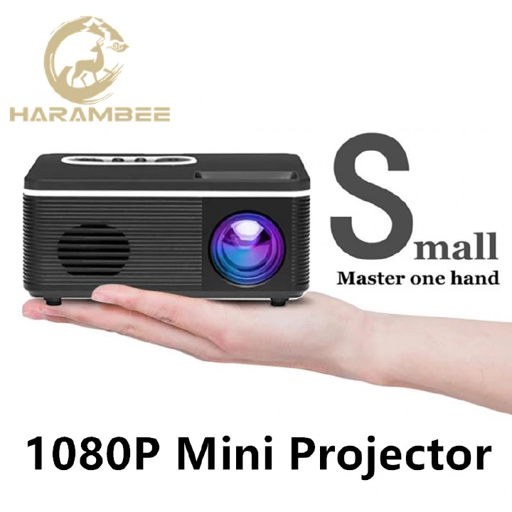 Harambee 1080P Mini Projector Home Projector Home Theater No Projector Screen Good Than Television