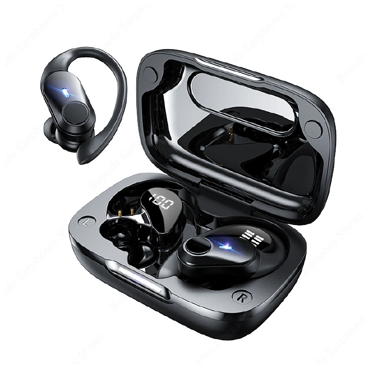 Sports TWS Bluetooth 5.1 Low Latency Headphones with Mic Wireless Headphones LED Display Noise Cancelling Earbuds In-Ear Waterproof Headphones