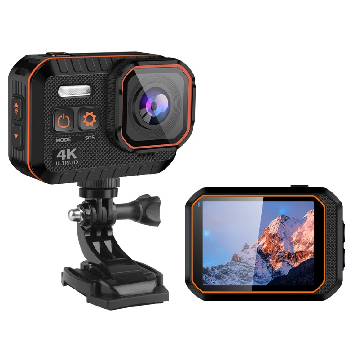 CERASES Action Camera 4K HD Remote Control Screen Waterproof Sports Dash Cam Action Camera Helmet Action Camera