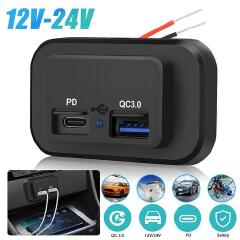 QC3.0 PD Dual Landfill USB Port Car Charger RV Fast Charger Outlet Adapter Power Outlet 12V USB Charger QC3.0 tthzpt Landfill