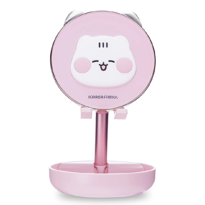 Cute Animal Cell Phone Holder Silicone Rubber Smartphone Bracket Ornament Makeup Mirror