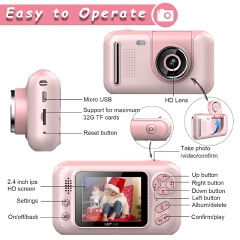 1080P High-definition Children's SLR Camera 2.4 Inch Digital Camera Reversible SLR Camera Video Recorder Holiday Gift