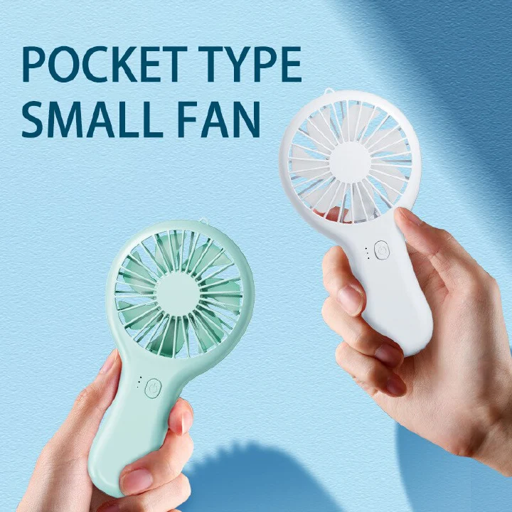 Portable USB charging fan creative mini handheld cooler charging small fan gift desktop portable pocket handheld fan silent charging