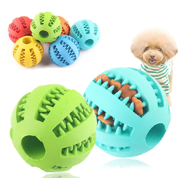 Pet Tooth Grinding Toy Dog Tooth Grinding Ball Anti Bite Tooth Cleaning Leakage Ball Chewing Dog Bite Toy Cleaning Ball Dog Natural Rubber Ball