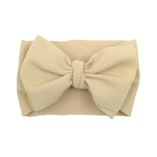 Newborn Baby Girls Headband Toddler Big Bow Hairband Cute Solid Stretch Turban Knot Head Wrap