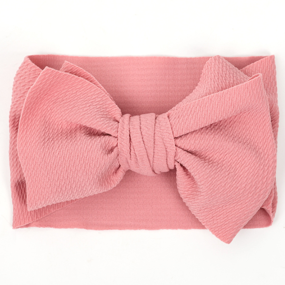 Newborn Baby Girls Headband Toddler Big Bow Hairband Cute Solid Stretch Turban Knot Head Wrap
