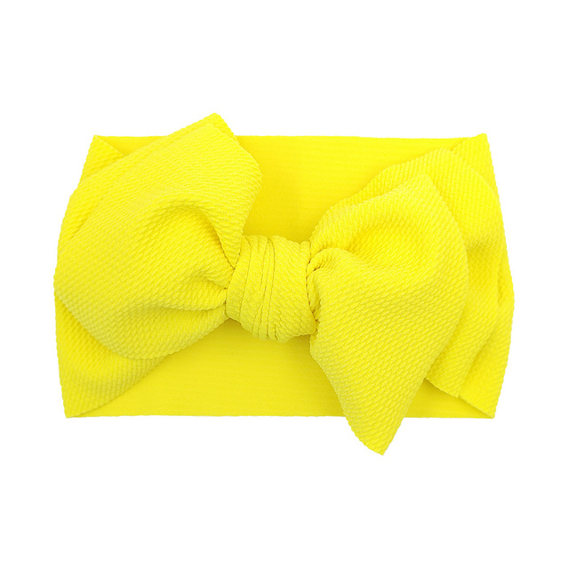 Newborn Baby Girls Headband Toddler Big Bow Hairband Cute Solid Stretch Turban Knot Head Wrap
