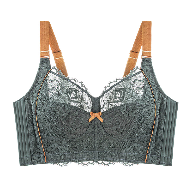 Women Full Coverage Wire Free Non-Foam Lace Bra 34 36 38 40 42 B C D E F