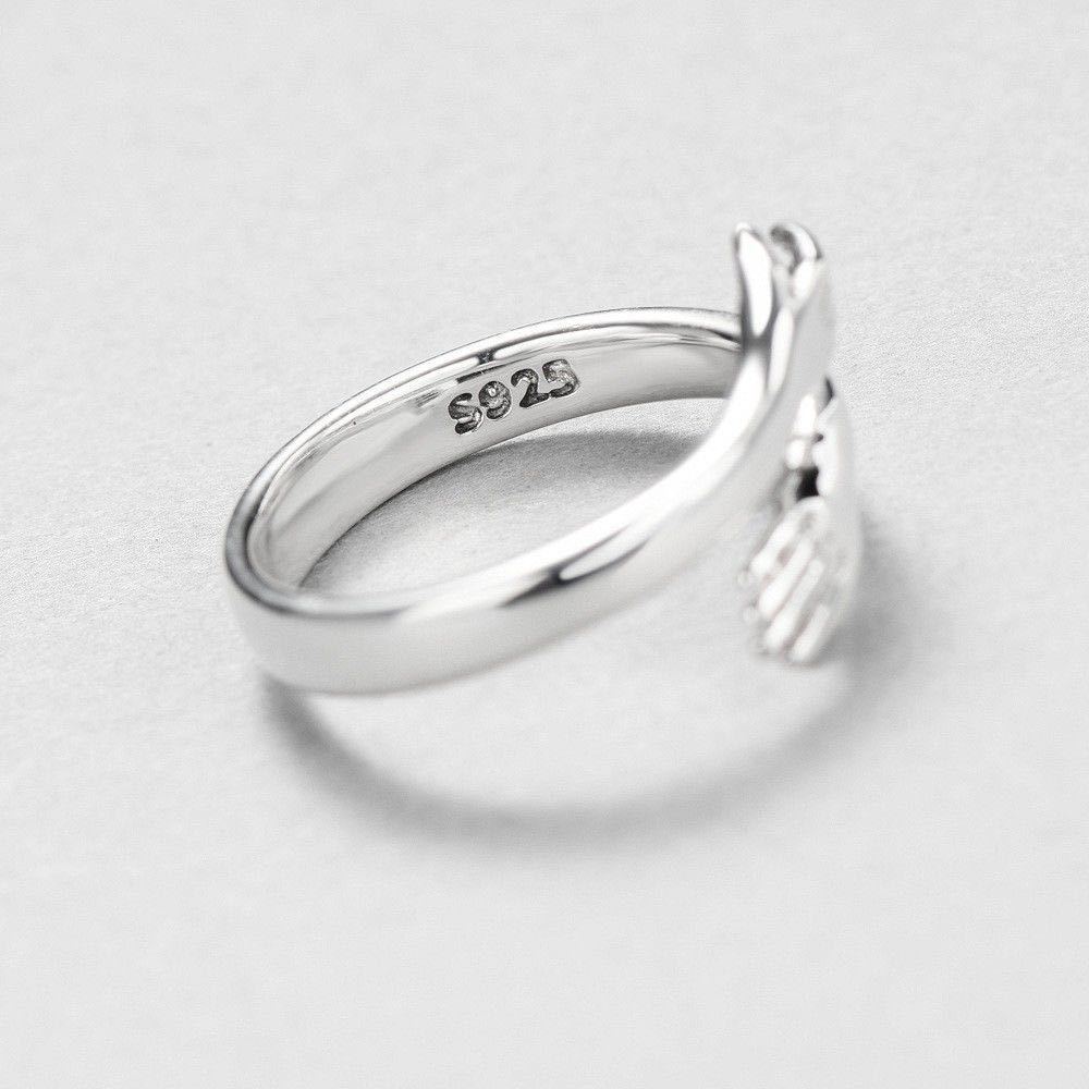 Sterling Silver Love Hug Couple Ring Retro Fashion Rings Letter Finger Ring Unisex