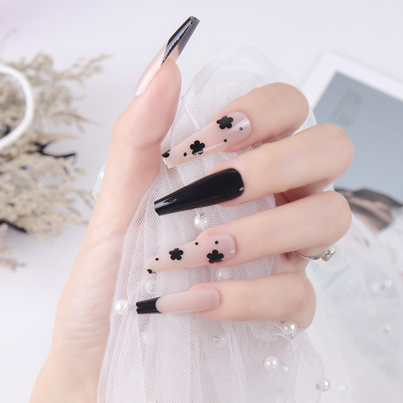 24PCS/set Fake Nails Nail Art Tips Press on False Tipsy with Glue Matte Stick Designs Clear Display Set Full Cover Artificial Detachable view 9