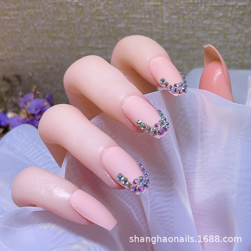 24PCS/set Fake Nails Nail Art Tips Press on False Tipsy with Glue Matte Stick Designs Clear Display Set Full Cover Artificial Detachable view 10