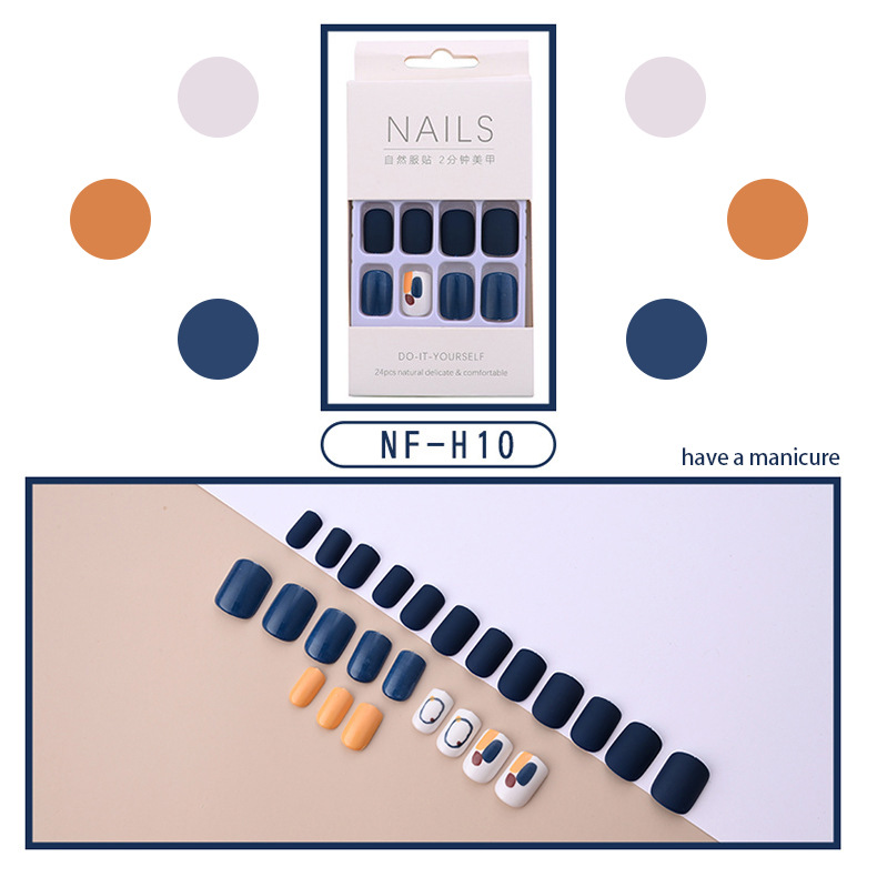 24pcs/set New small fresh nail patch wearing false nail net red temperament nail patch nail patch nail patch view 8