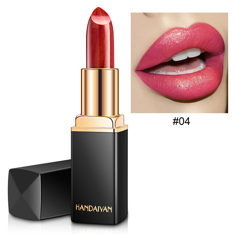 Handaiyan Waterproof Nude Glitter Lipstick Makeup Long Lasting Velvet Red Mermaid Sexy Shimmer Matte Lip Stick Cosmetic Beauty view 4