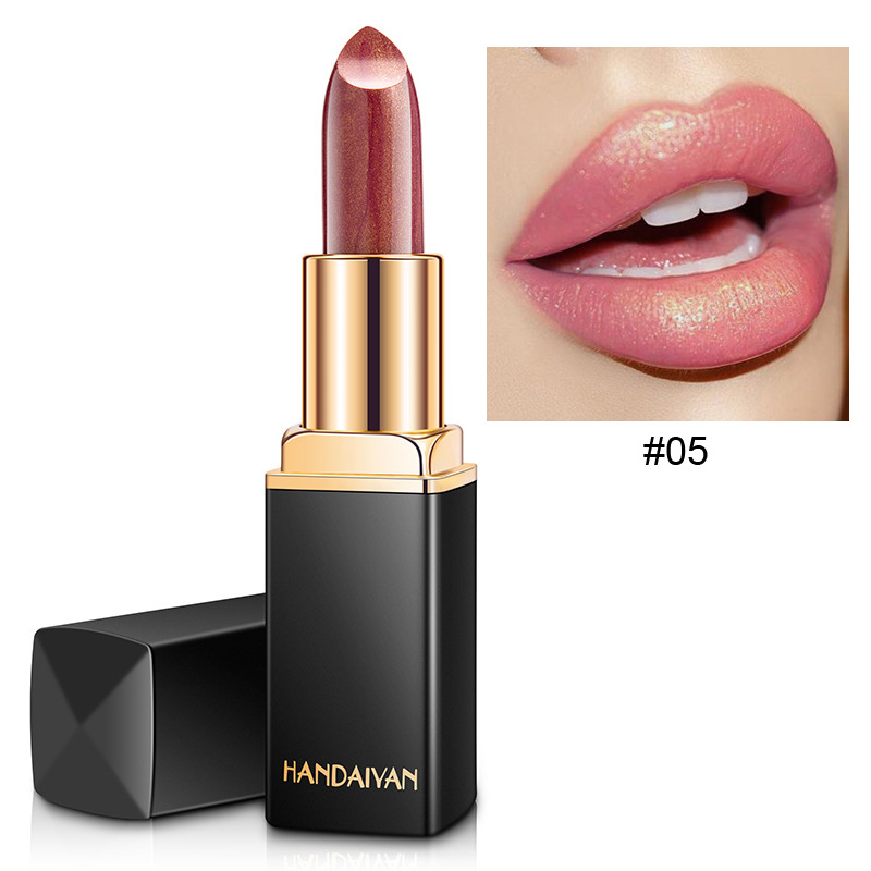 Handaiyan Waterproof Nude Glitter Lipstick Makeup Long Lasting Velvet Red Mermaid Sexy Shimmer Matte Lip Stick Cosmetic Beauty view 5