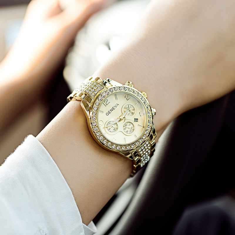 Watches Ladies Stainless Steel Exquisite Watchs Rhinestone Luxury Casual Japan Quartz Watch Women