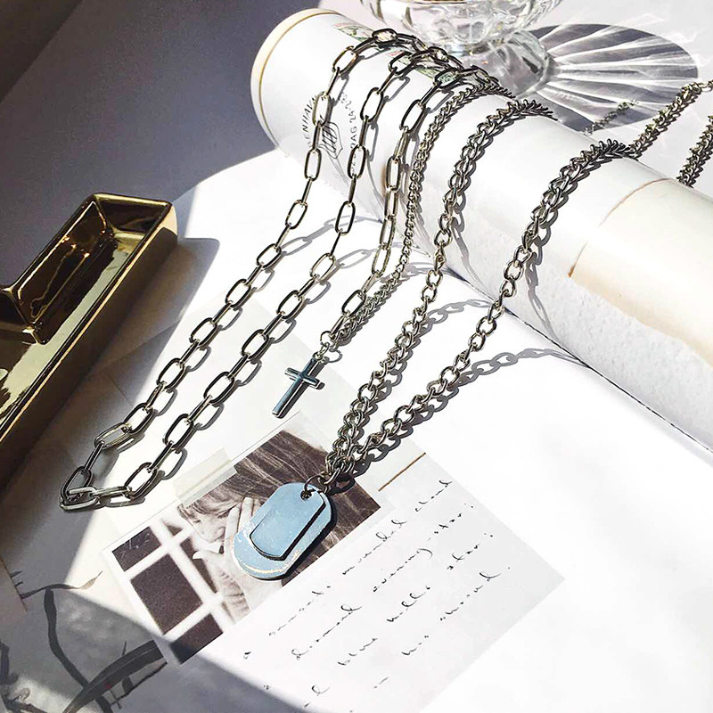 3PCS/SET rendy sexy necklace multilayer hip hop long chain cool necklace for women men jewelry gifts