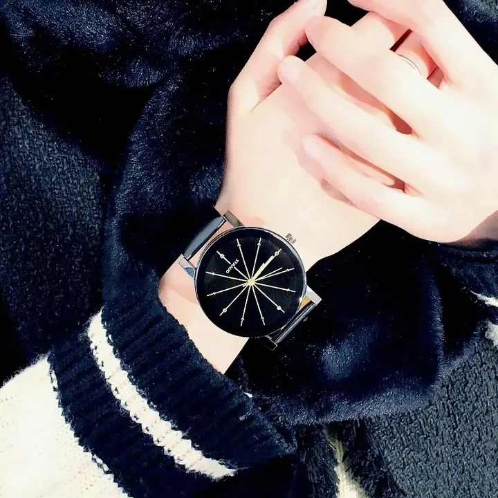 2PCS/SET New Fashion Couple watches Men Women Simple Lovers Quartz PU Leather Wrist Watch Watche