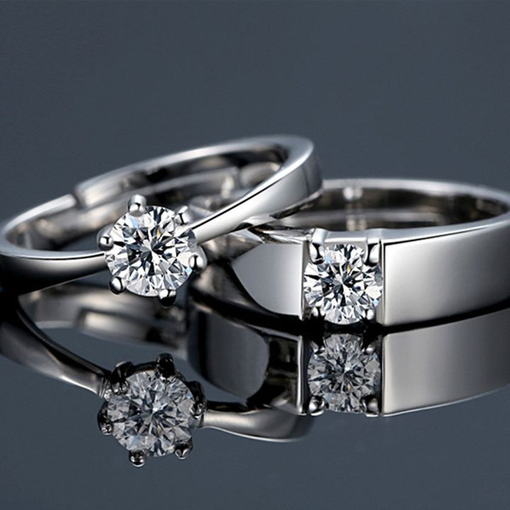Classic Crystal Stone Wedding Engagement Couples Rings Sets Plated Rings for Man Women Jewelry Rings