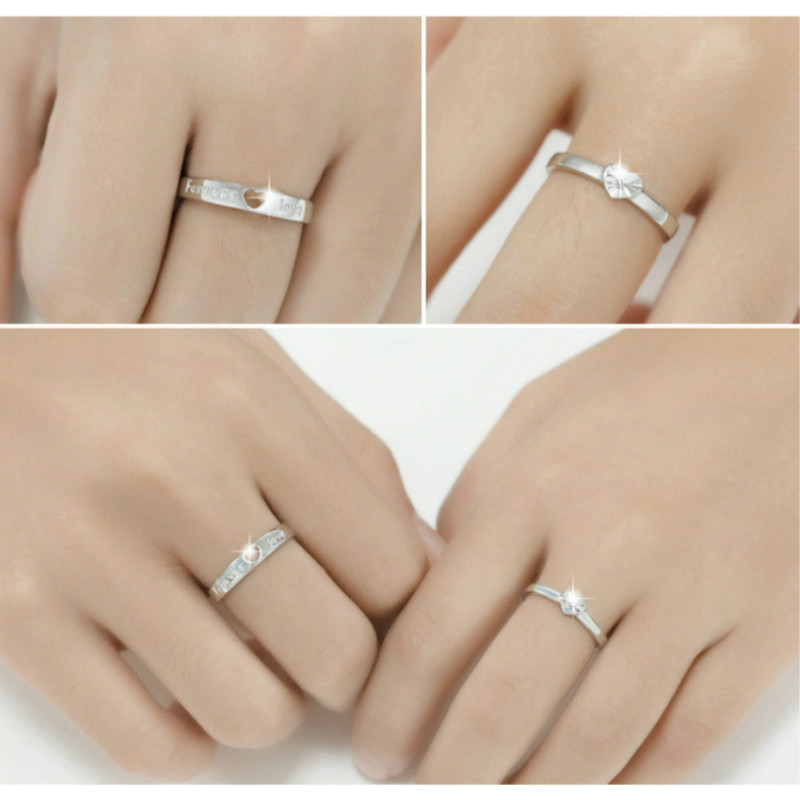 Classic Crystal Stone Wedding Engagement Couples Rings Sets Plated Rings for Man Women Jewelry Rings
