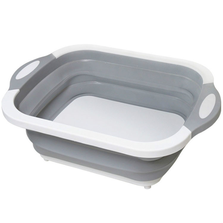 Multifunctional foldable cutting chopping board drain basin wash and cut two-in-one vegetable basin