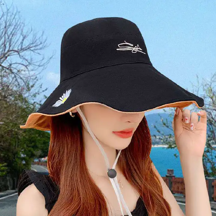 New style cotton  bucket hats womens sun protection and shading in spring and summer beach leisure outdoor riding all-around sun hat cap