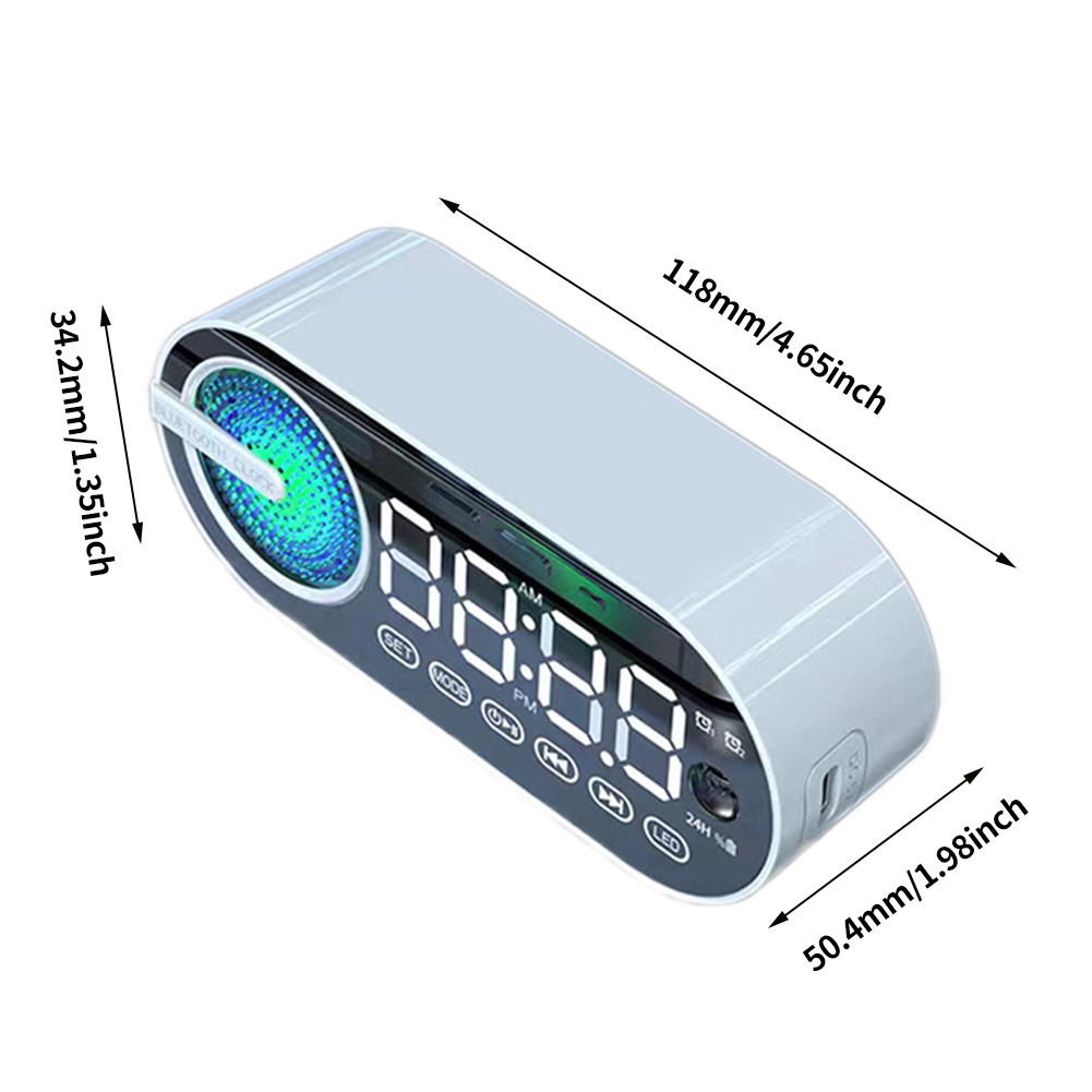 VEDO New Arrivals Computer Speakers Stereo Subwoofer Sound Bass Time Alarm Clock Smart Stereos Mini Multifunctional FM Radio Long Endurance Household White