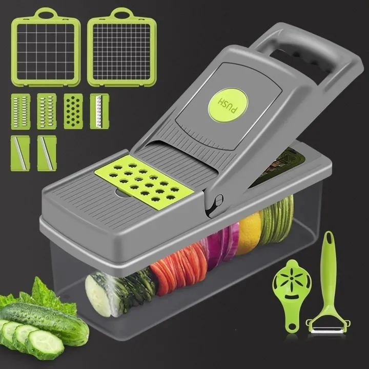 VEDO 14PCS Veggie Slicer Kitchen multi-functional vegetable cutter potato dicing slicer cucumber grater household multi-functional vegetable cutting artifact