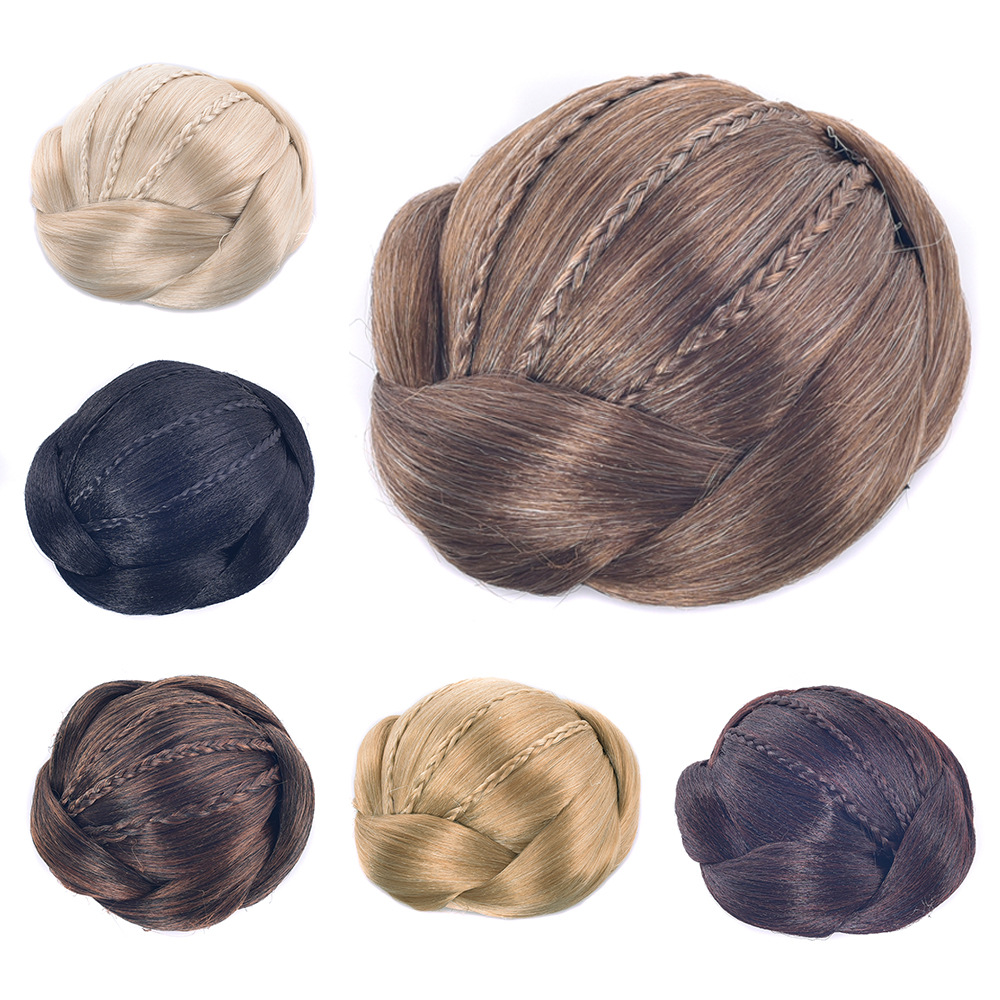 Wigs Ball head braid package high temperature silk bun women's hair set