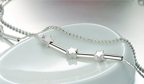Silver Ankle Bracelet Ladies Foot Jewelry Barefoot Beach Anklet Chain Five-pointed Star Pendants