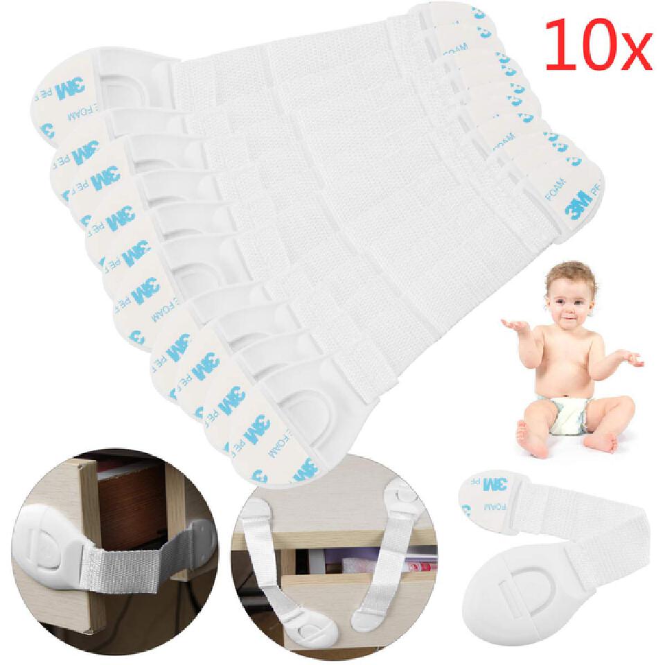 10 x Child Baby Cupboard Cabinet Safety Locks Pet Proofing Door Drawer Fridge Lock Latch