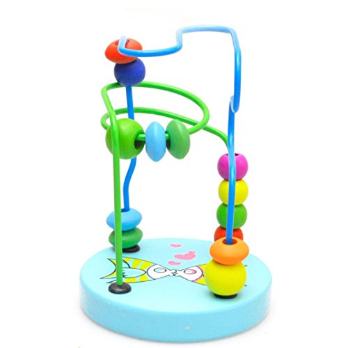 Wooden Bead Maze Toy Colorful Wooden Round Bead Educational Intelligence Toys Ball Activity Game Toy