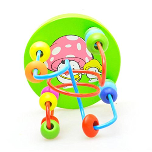 Wooden Bead Maze Toy Colorful Wooden Round Bead Educational Intelligence Toys Ball Activity Game Toy