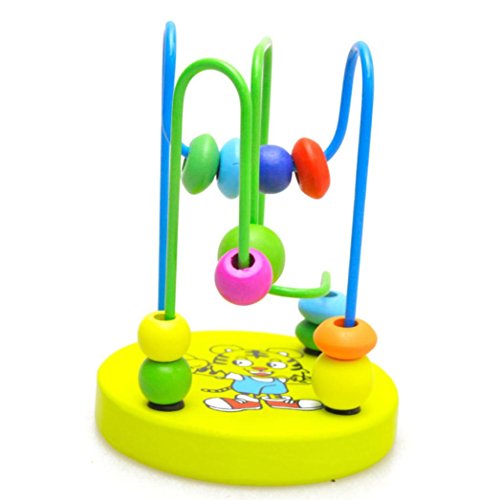 Wooden Bead Maze Toy Colorful Wooden Round Bead Educational Intelligence Toys Ball Activity Game Toy