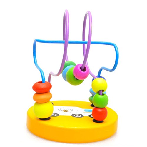 Wooden Bead Maze Toy Colorful Wooden Round Bead Educational Intelligence Toys Ball Activity Game Toy