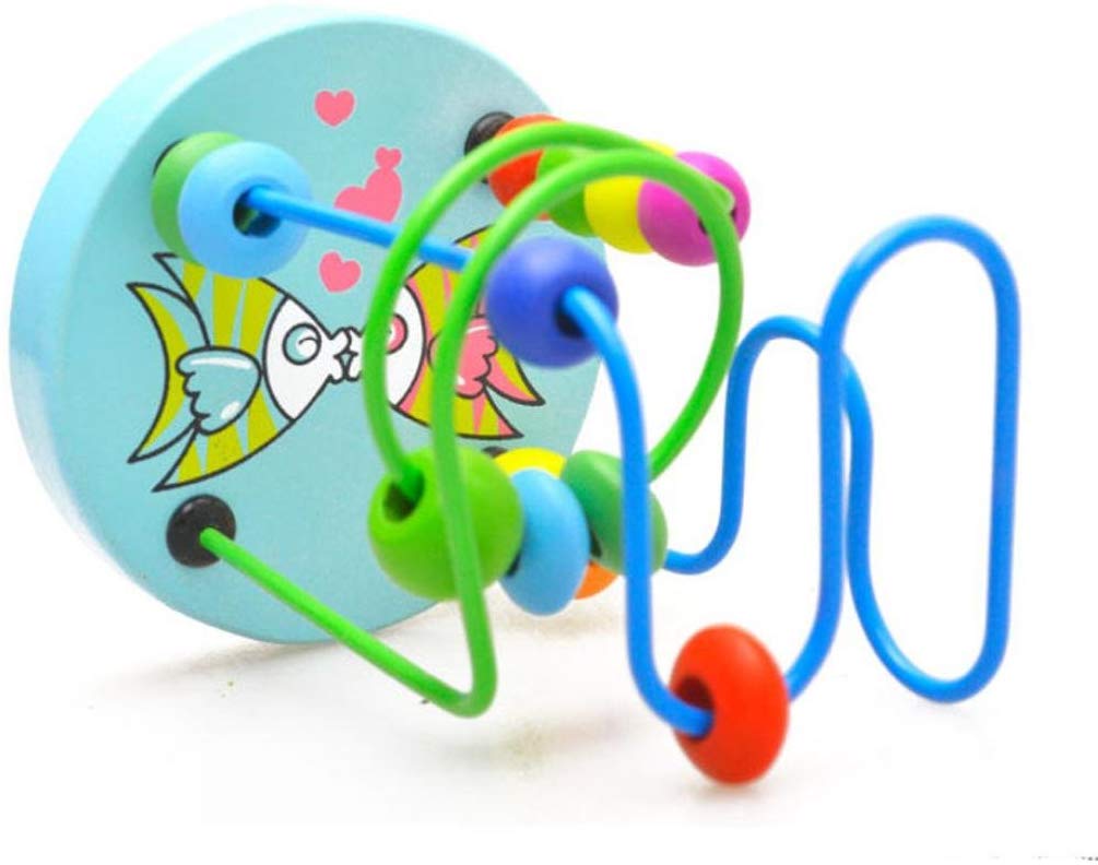 Wooden Bead Maze Toy Colorful Wooden Round Bead Educational Intelligence Toys Ball Activity Game Toy