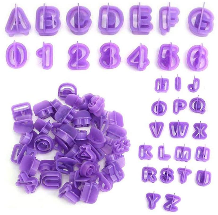 40pcs Alphabet Number Letter Fondant Cake Decorating Set Icing Cutter Mold Mould