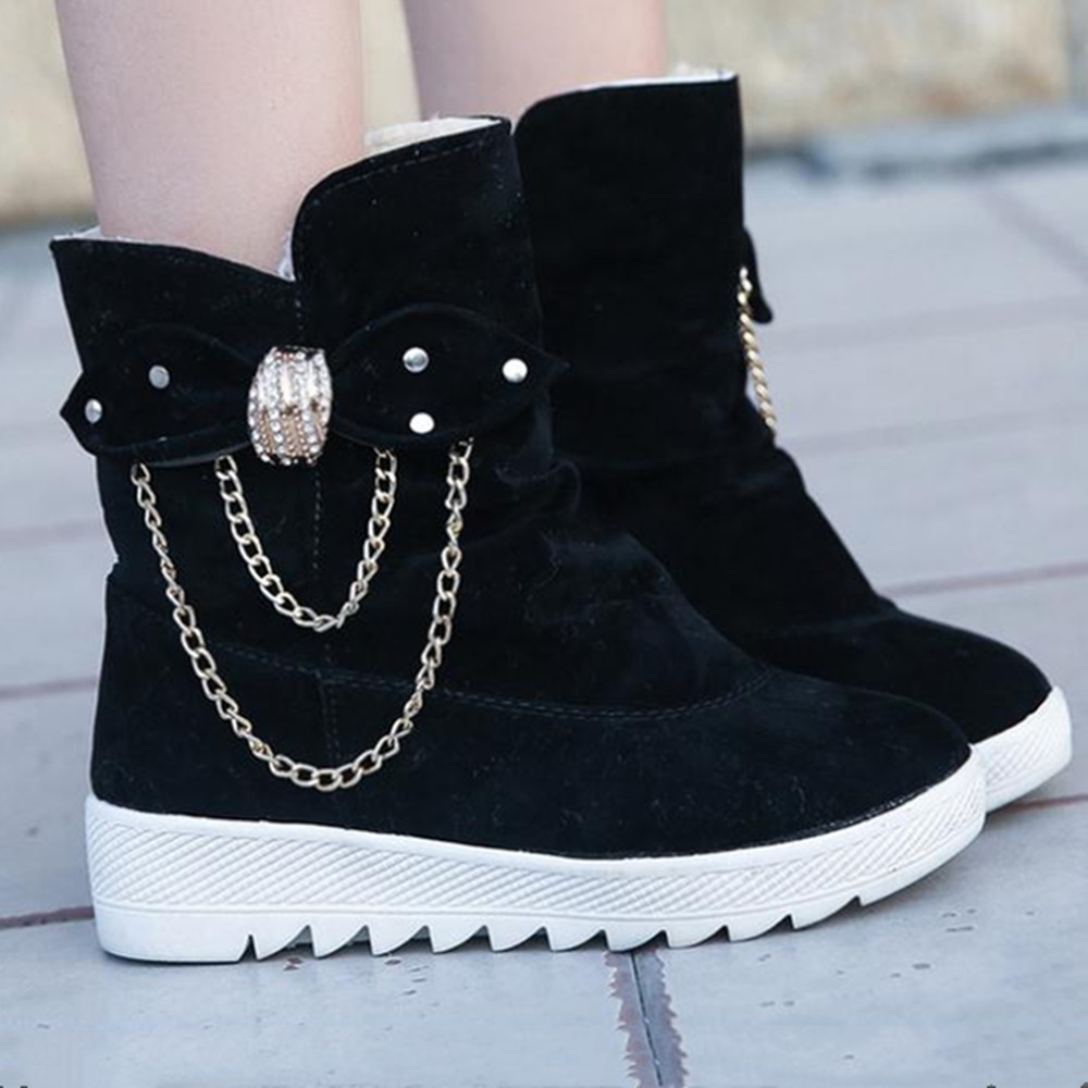 Women Boots Shoes Ladies Boots Women's Fashion Suede Bow Boots Ladies Boots For Women Rubber Shoes