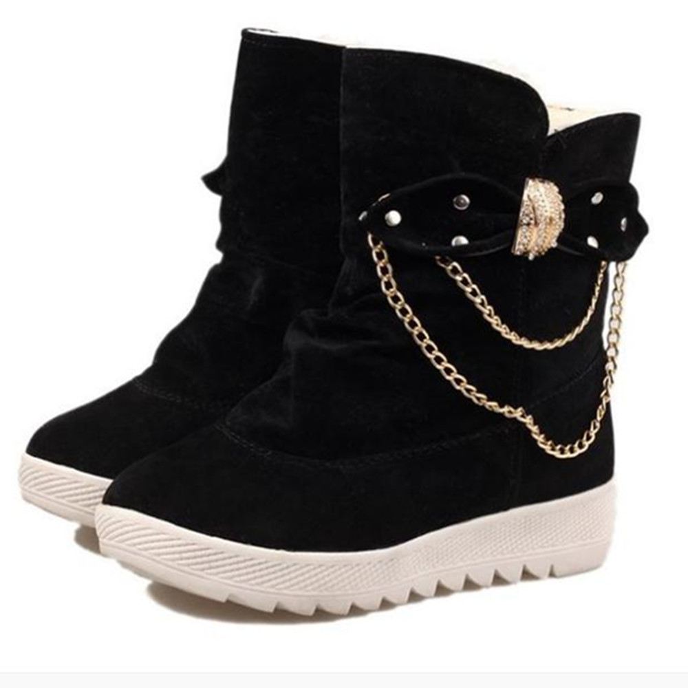 Women Boots Shoes Ladies Boots Women's Fashion Suede Bow Boots Ladies Boots For Women Rubber Shoes
