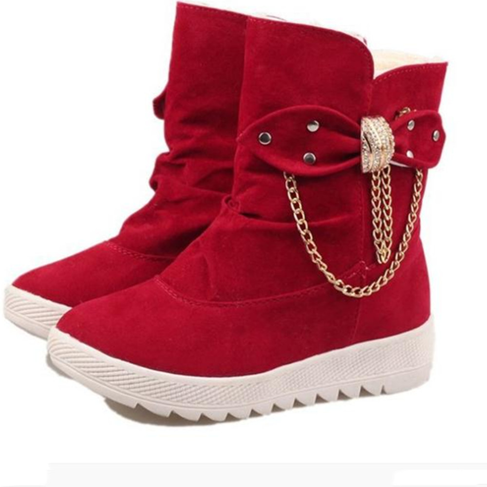 Women Boots Shoes Ladies Boots Women's Fashion Suede Bow Boots Ladies Boots For Women Rubber Shoes