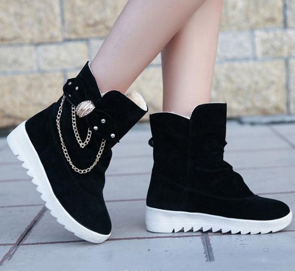 Women Boots Shoes Ladies Boots Women's Fashion Suede Bow Boots Ladies Boots For Women Rubber Shoes