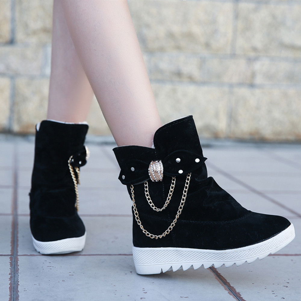 Women Boots Shoes Ladies Boots Women's Fashion Suede Bow Boots Ladies Boots For Women Rubber Shoes