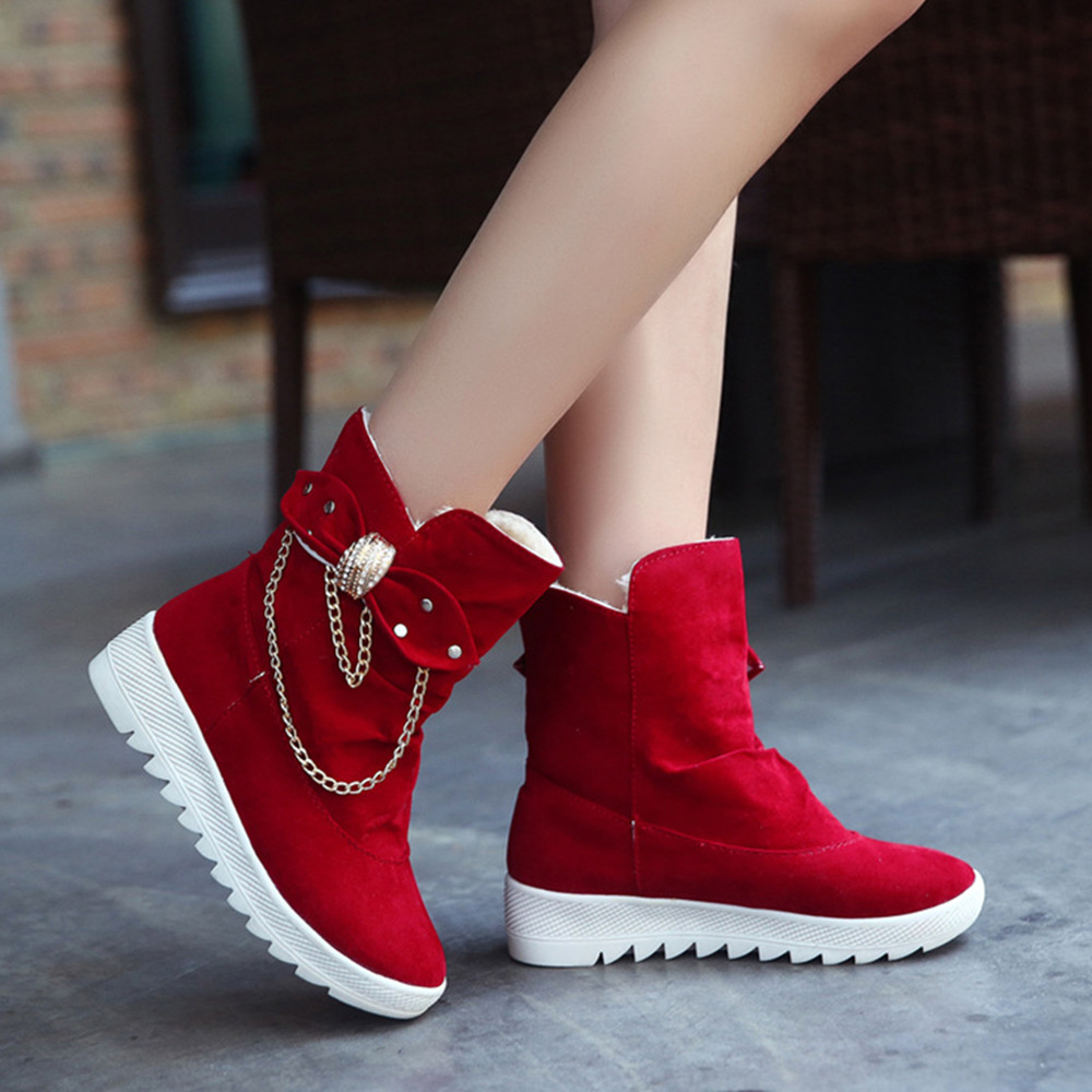 Women Boots Shoes Ladies Boots Women's Fashion Suede Bow Boots Ladies Boots For Women Rubber Shoes