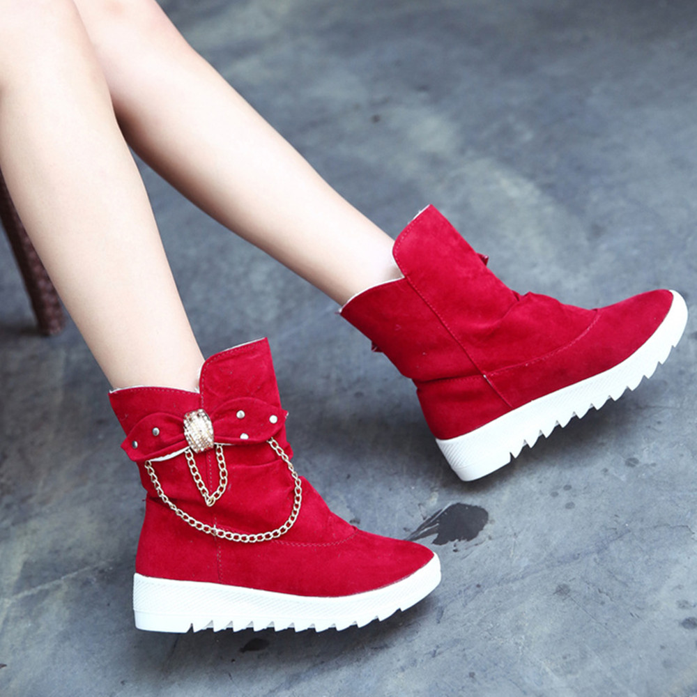 Women Boots Shoes Ladies Boots Women's Fashion Suede Bow Boots Ladies Boots For Women Rubber Shoes