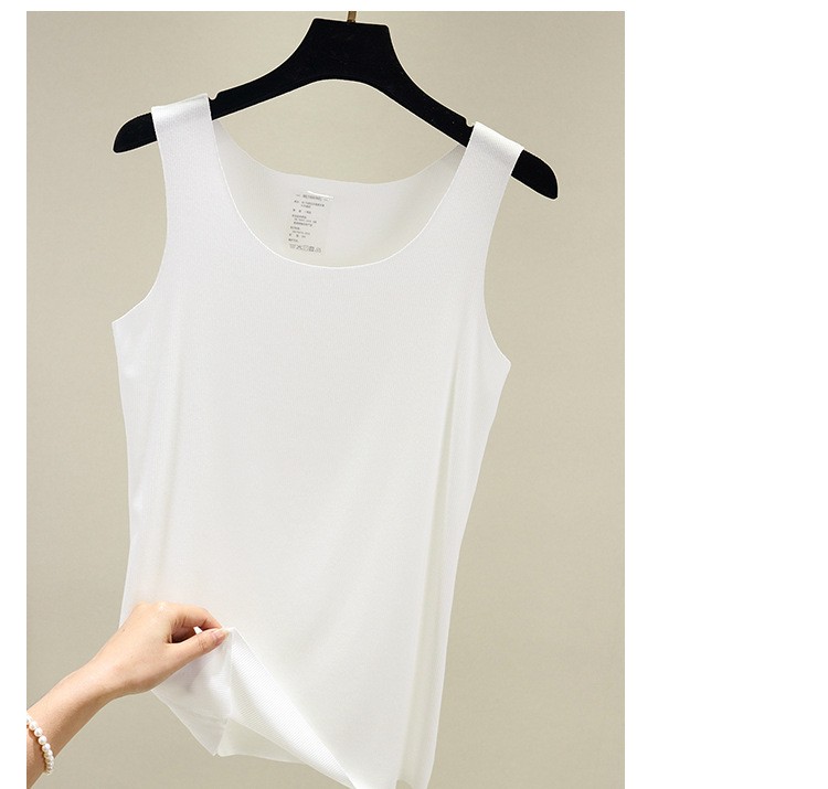 New women's T-shirt thread cotton casual seamless round neck stretch plus size strap bottoming shirt