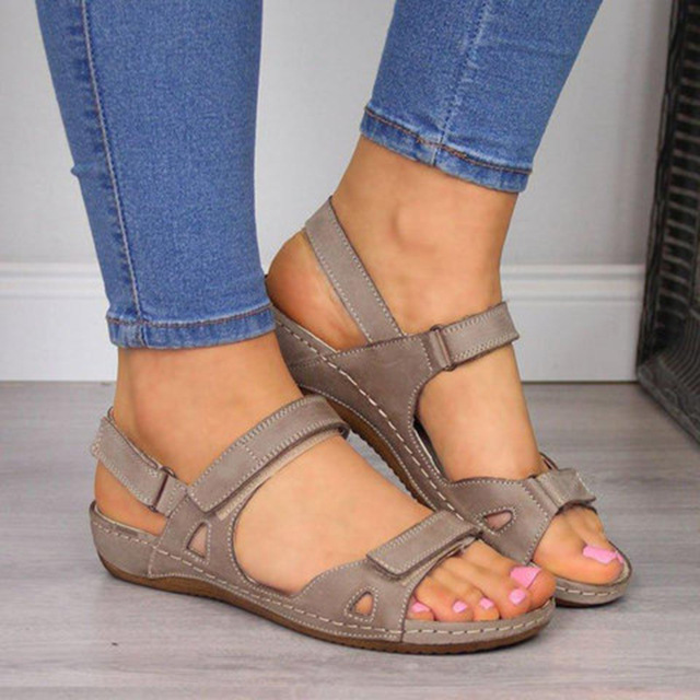 Fashion Women Sandals Flat Open Toe Shoes  Ladies Vintage Office Party Sandals  Flip Flops