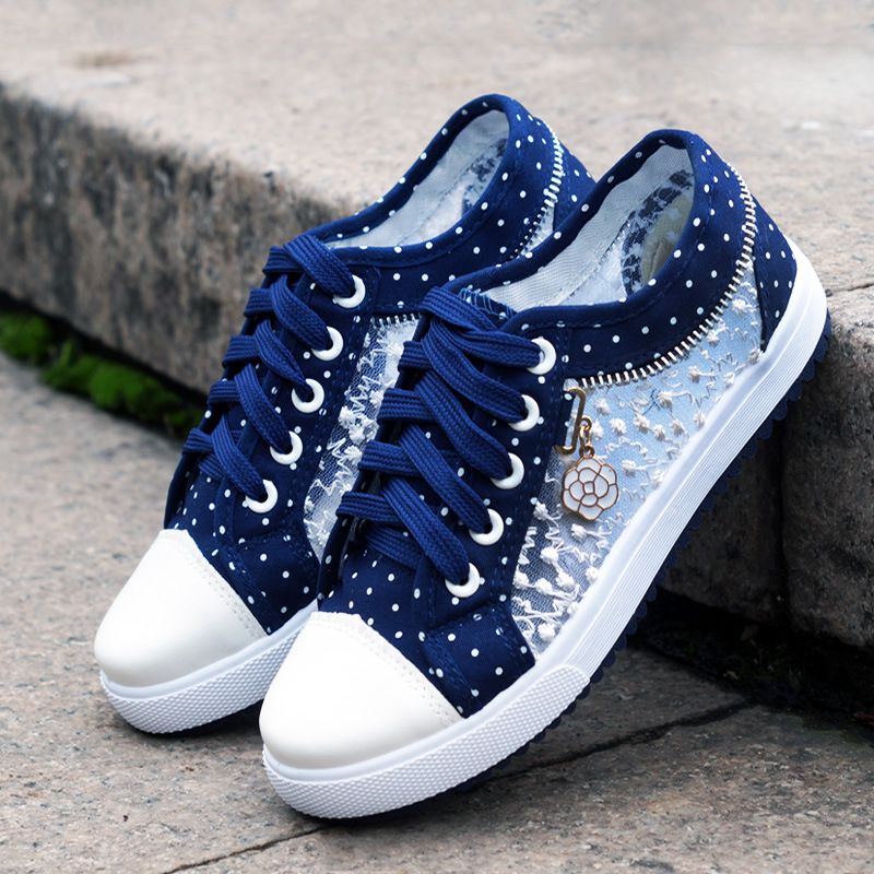 Summer women's hollow denim mesh shoes flat casual shoes