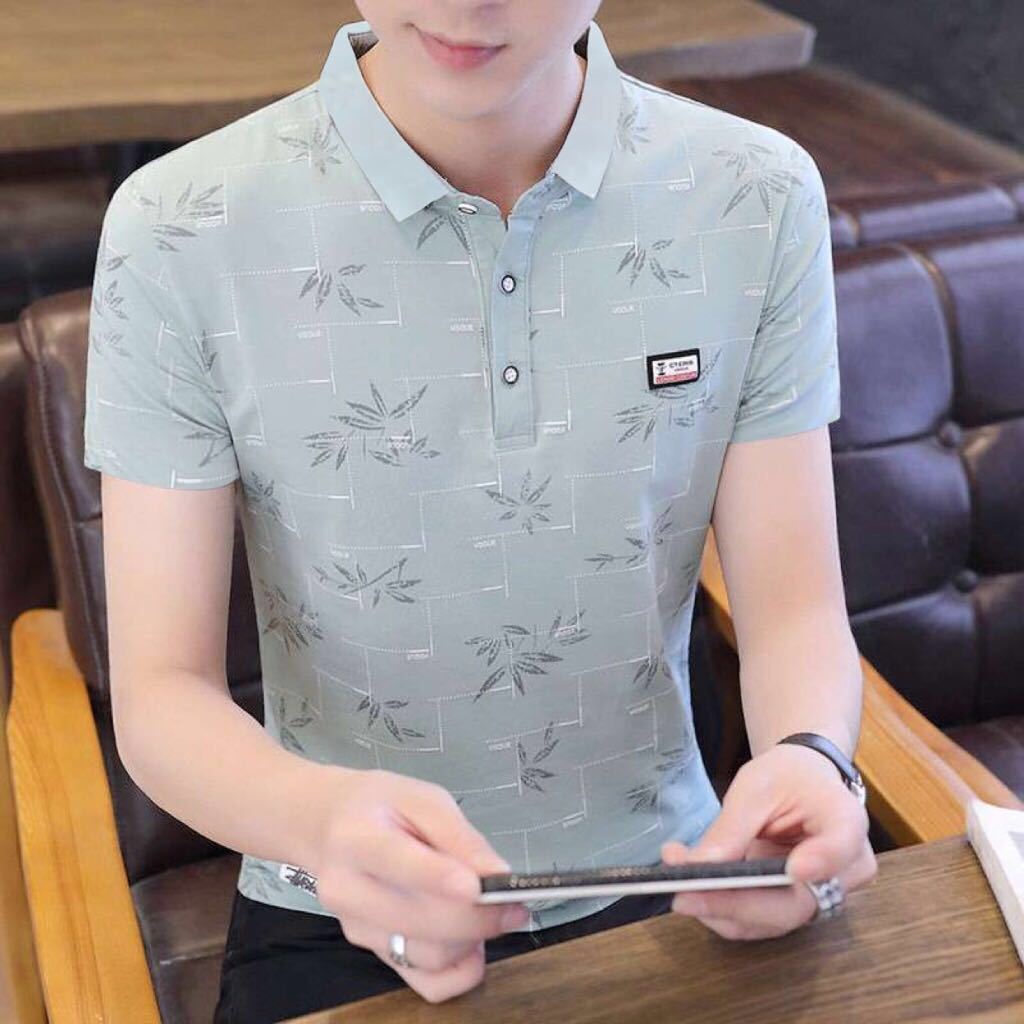 Summer men's short-sleeved T-shirt Korean style lapel POLO shirt