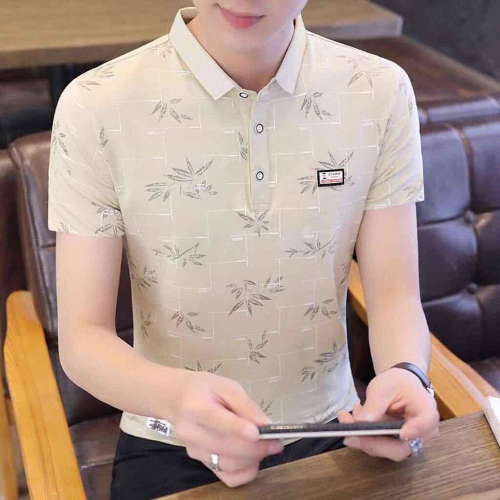 Summer men's short-sleeved T-shirt Korean style lapel POLO shirt